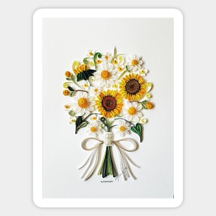 Printed Quilling art, Daisy&amp;Sunflower card Sticker